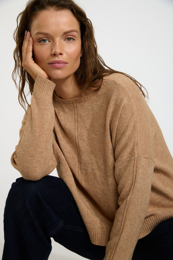 Pull femme couleur camel WESTWOOD DERFIELD