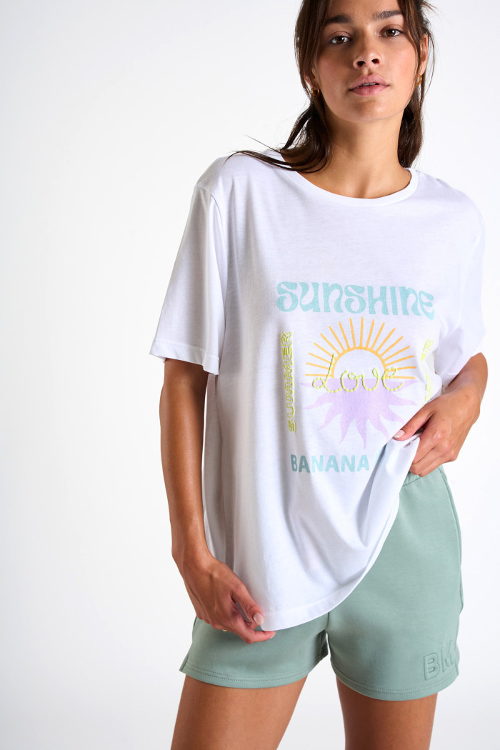 Camiseta blanca con estampado ALHOAS SALTEE