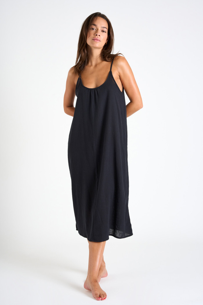 Robe longue noire CAPUCINE ALYPSO