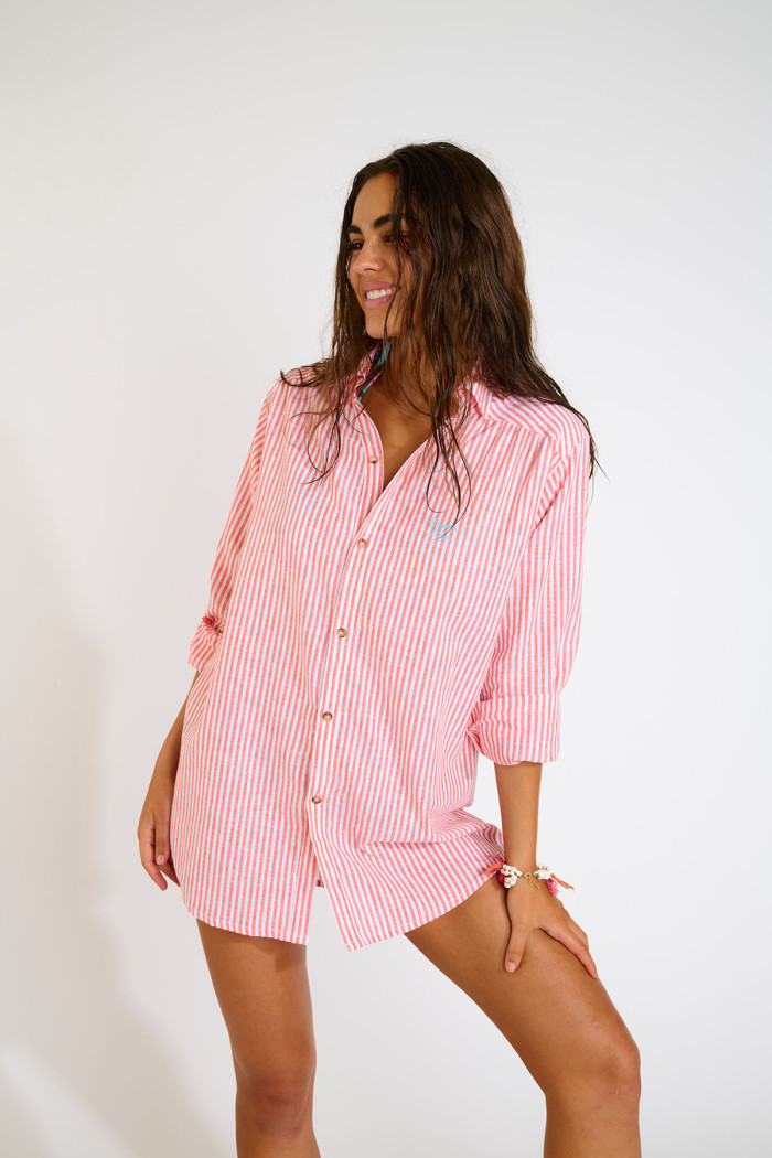 Chemise femme rayée orange KNIGHT VARKALA