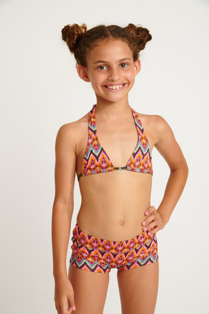Bikini estampado naranja para niña M BEAR EXOTIC