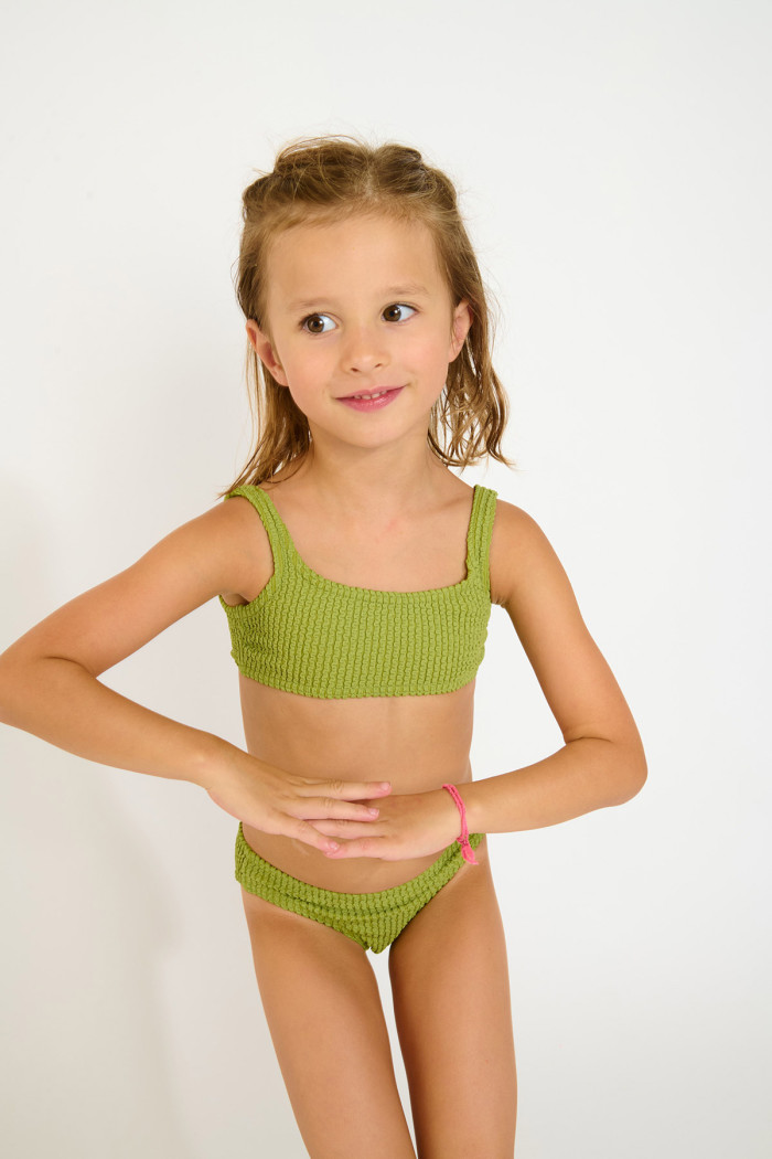 Maillot de bain 2 pièces vert amande pour fille M CARTOON POPCORN