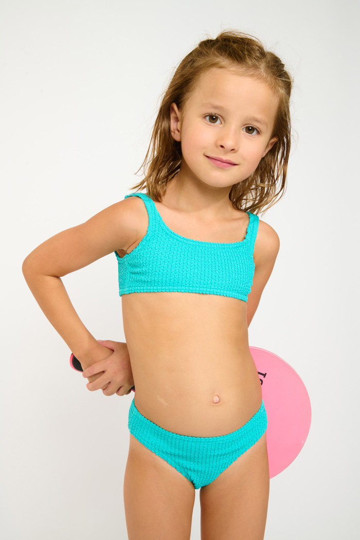 Bikini azul caribe para niña M CARTOON POPCORN