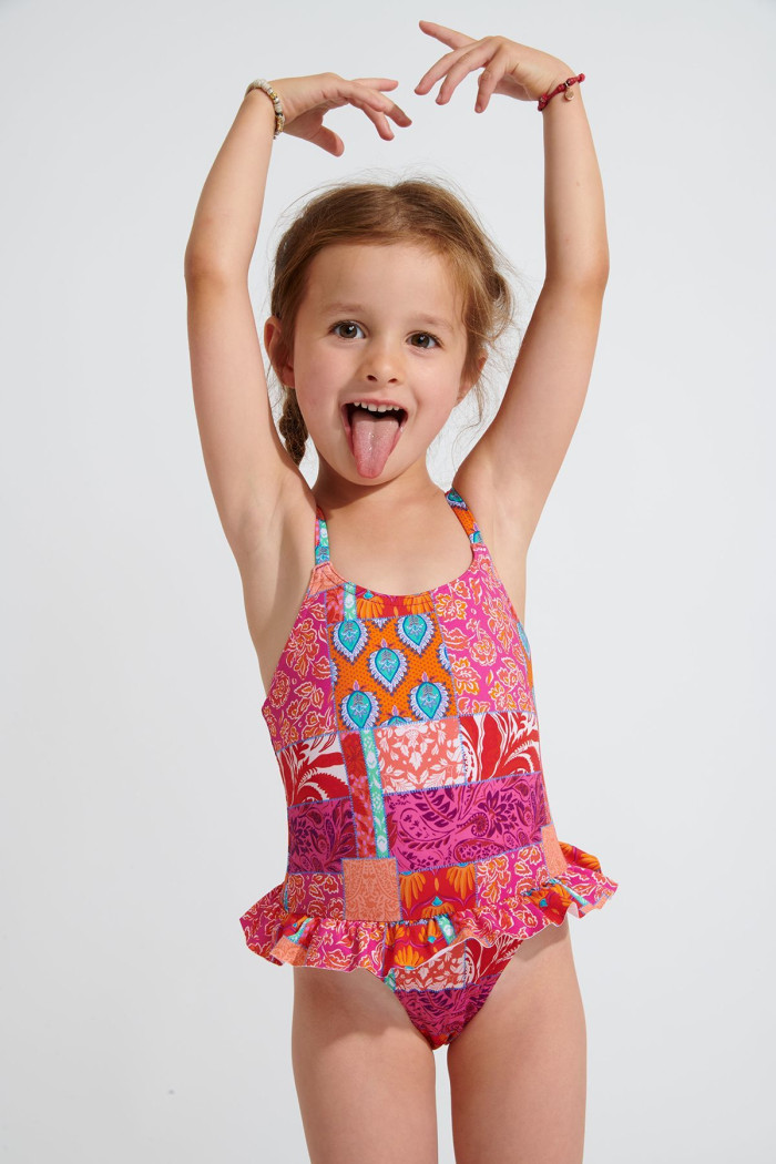 Traje de baño de una pieza turquesa M LEAFY JAIPUR