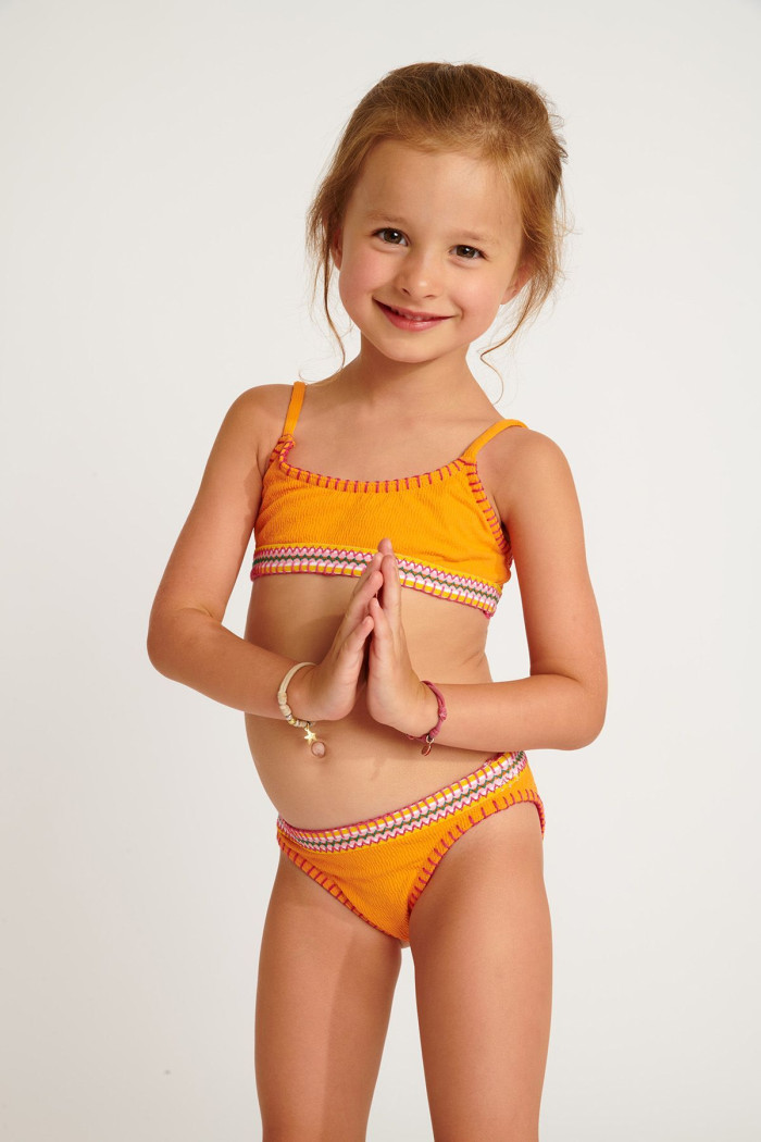 Traje de baño de dos piezas naranja para niña M PORTO FRUITDALE