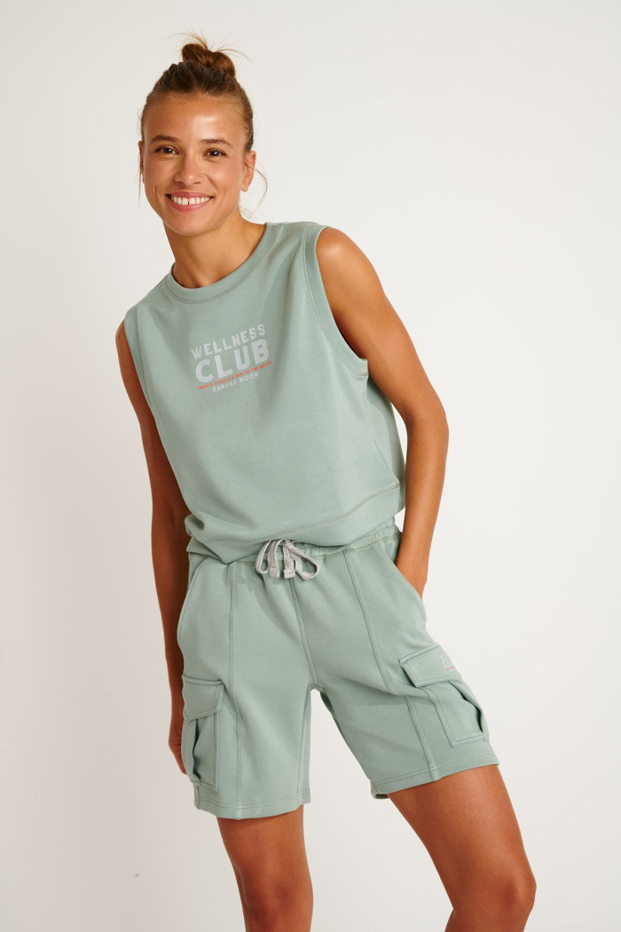 SELAH BAYACTIVE khaki sleeveless top