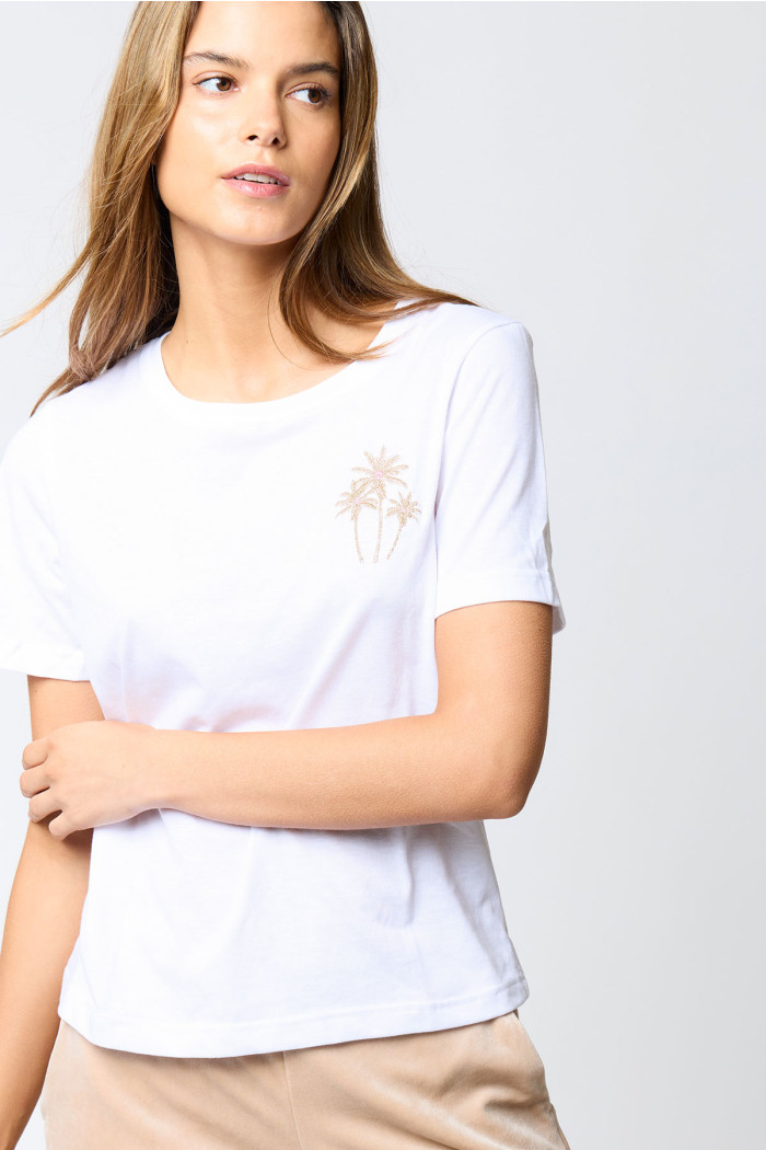 T-shirt brodé blanc WAKEY JOLLYTEE