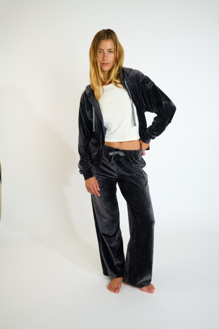 BOREAL SEACHIC grey velvet jogging trousers