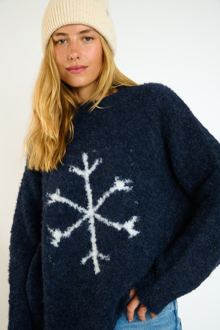 AMON CRYSTALBAY navy wool sweater