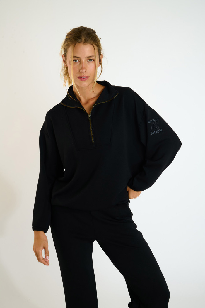 Sudadera con media cremallera negra FAY BAYCHILL