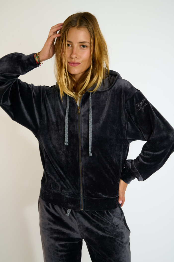 IVY SEACHIC Grey Velvet Jacket