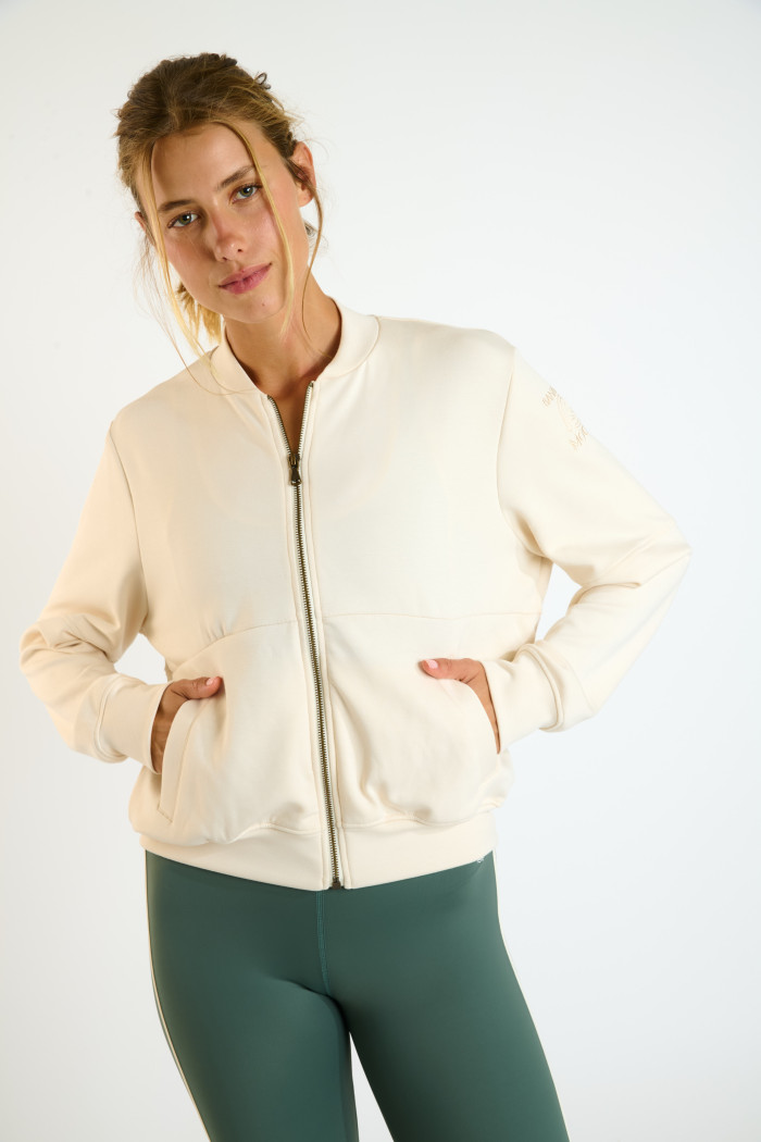 Chaqueta bomber con cremallera crema MAX BAYCHILL