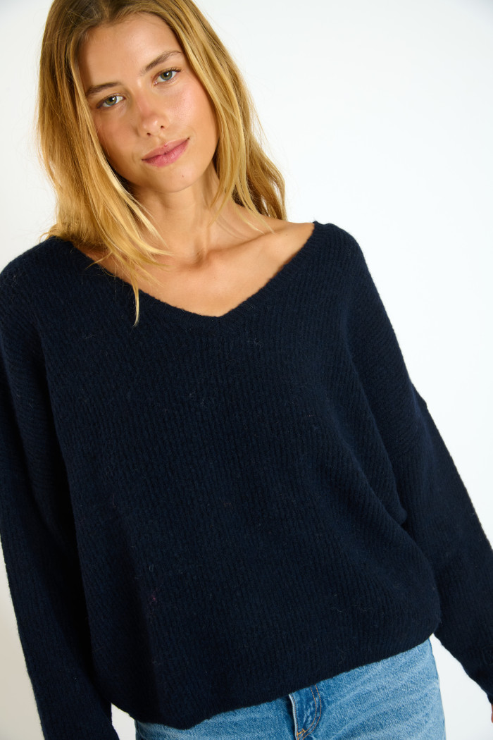 SHIFT DURANGO Navy Blue Oversized Sweater