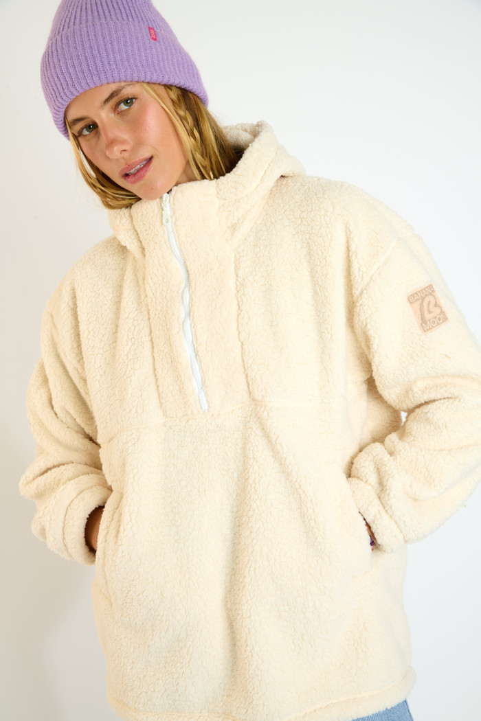 SNUGGLE IGLOO Long Ecru Fleece