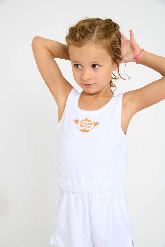 M SURI SEASPONGE white terry romper for girls