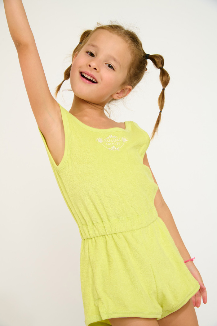 M SURI SEASPONGE yellow terry romper for girls