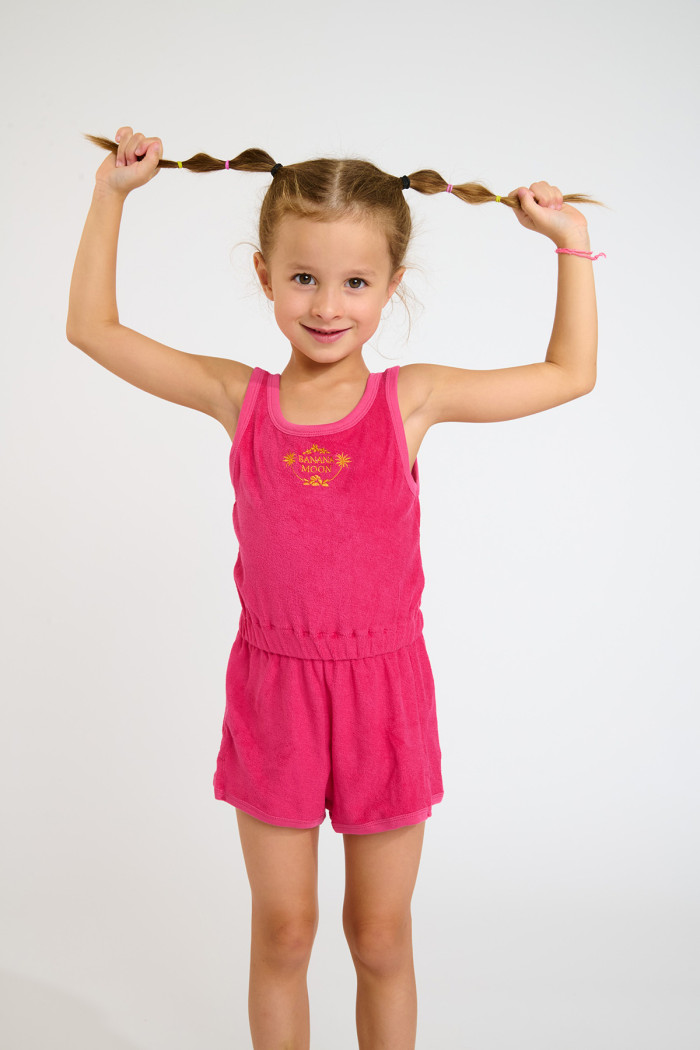 M SURI SEASPONGE pink terry romper for girls