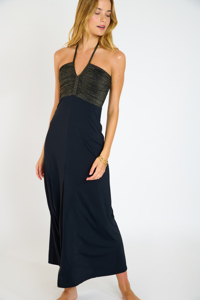 ORYIA MAHIRA black high-neck dress