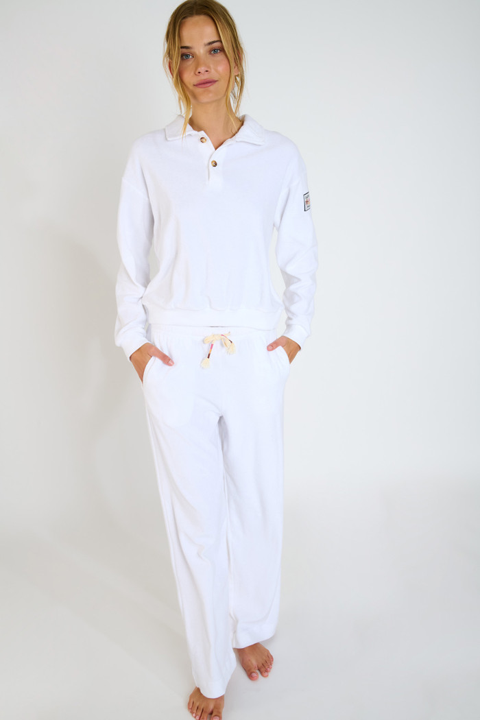 Pantalon de jogging en éponge blanc PLANK SPONGETIME