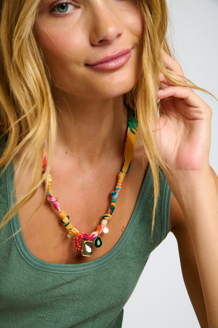 Orange Pendant Necklace BIGRUB CHOCKER