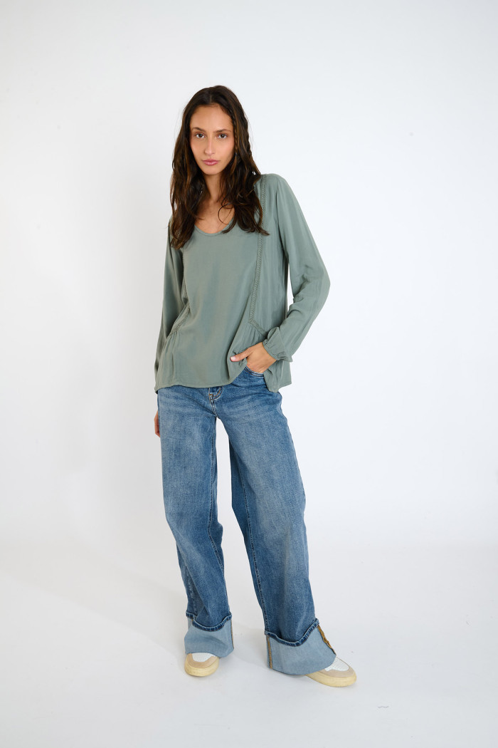 Blouse manches longues kaki OLIMPO SARABETH