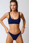 Maillot de bain 2 pièces bleu marine JUSTIN & NAIDA SCRUNCHY