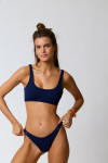 Maillot de bain 2 pièces bleu marine JUSTIN & NAIDA SCRUNCHY