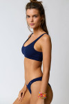 Maillot de bain 2 pièces bleu marine JUSTIN & NAIDA SCRUNCHY