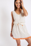 MARZUL MANDALO Ecru striped short dress - 3