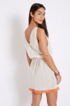 MARZUL MANDALO Ecru striped short dress - 4
