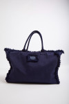 Sac cabas bleu marine en coton Tans Carlina - 1