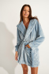 ZARELA PILO fleece blue bathrobe - 4
