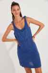 MEDWAY HAWSTON blue linen dress - 3