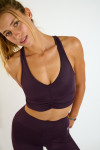 FLOW WELLNESS plum colour sports bra - 3
