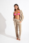 JOSIE SEALAKE ecru velvet trousers