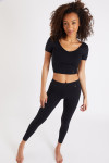 T-shirt de sport noir pour femme Mantra Wellness