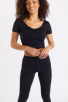 T-shirt de sport noir pour femme Mantra Wellness