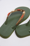 Chancletas de conchas color caqui Lucero Tahuata - 3