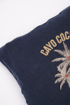 Housse de coussin brodée bleu marine Orama Coco - 3