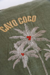 Orama Coco Khaki Embroidered Cushion Cover - 2