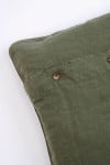 Orama Palm Khaki Linen Cushion Cover - 3