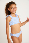 M PEANUTS RETRO girls' sky blue gingham two-piece swimsuit