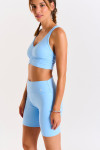 Pantaloncini da ciclismo blu chiaro PAMA WELLNESS