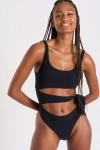 Costume da bagno intero nero asimmetrico TREASURE BLACK