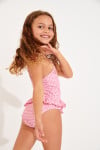 Maillot de bain 1 pièce vichy rose fille M LEAFY RETRO