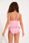 Maillot de bain 1 pièce vichy rose fille M LEAFY RETRO