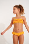 Azalea Mini Tati girls' orange two-piece ensemble with ruffles