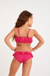 Azalea Mini Tati girls' fuchsia two-piece ensemble with ruffles