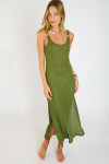 Abito lungo verde AMIVA GOLDENRIB - 1