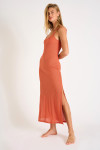 AMIVA GOLDENRIB orange maxi dress